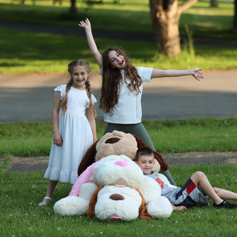 Life Size Large Stuffed Animal Dog, Fluffy and Cuddly
