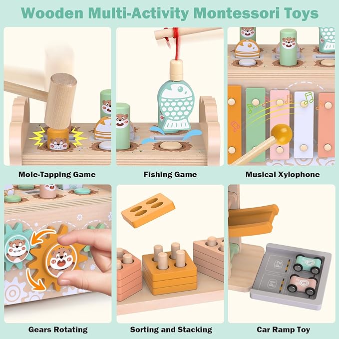 Shape Sorter Stacking Blocks, Educational Fine Motor